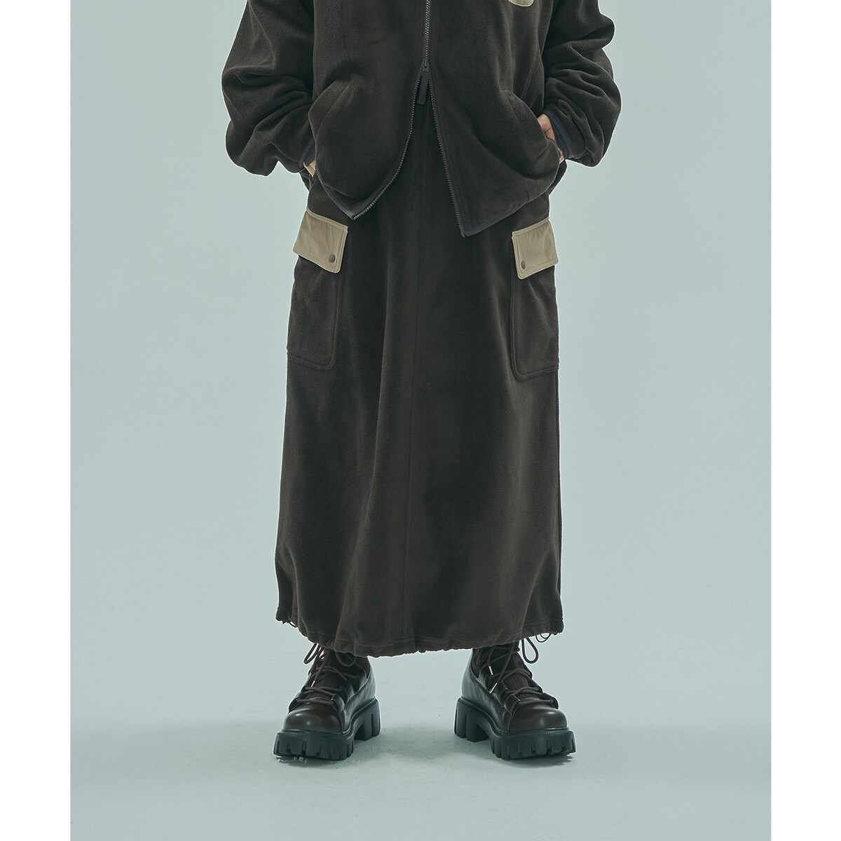 ROSE BUD x SPALDING/FLEECE SKIRT／ローズバッド（ROSE BUD）