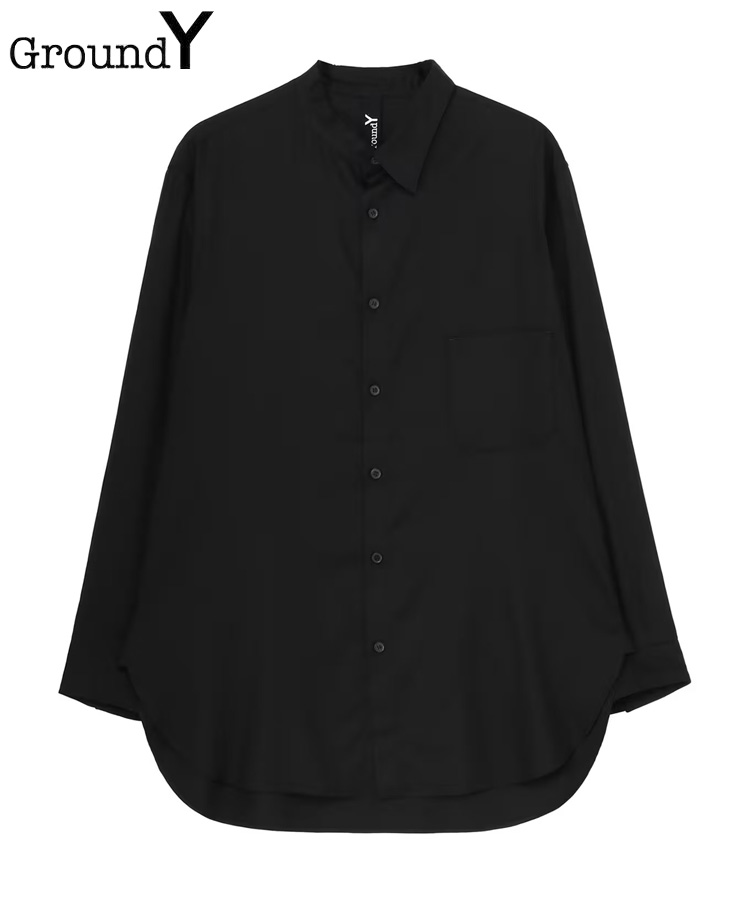 TR VIYELLA ONE SIDED COLLAR SHIRT / ブラック [GM-B01-2／スタイライズ（STYLISE）