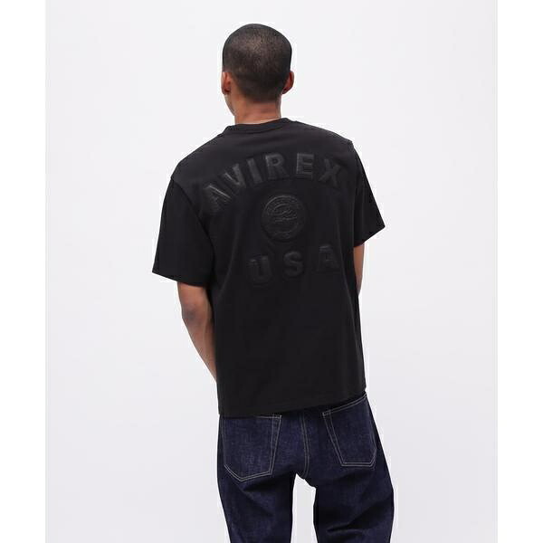 《50th Anniversary》LEATHER PATCHED VARSITY T-SHIRT ／アヴィレックス（AVIREX）