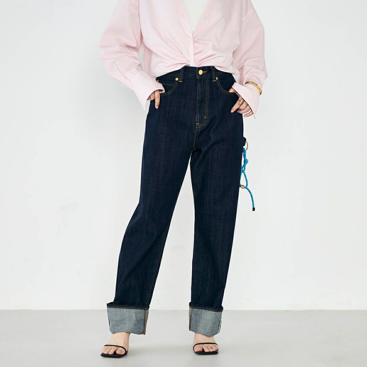 【RM denim】45th limited editionﾛｰﾙｱｯﾌﾟｽﾄﾚｰﾄﾃﾞﾆﾑ(ｾﾙﾋ／リエミラー（Rie Miller）