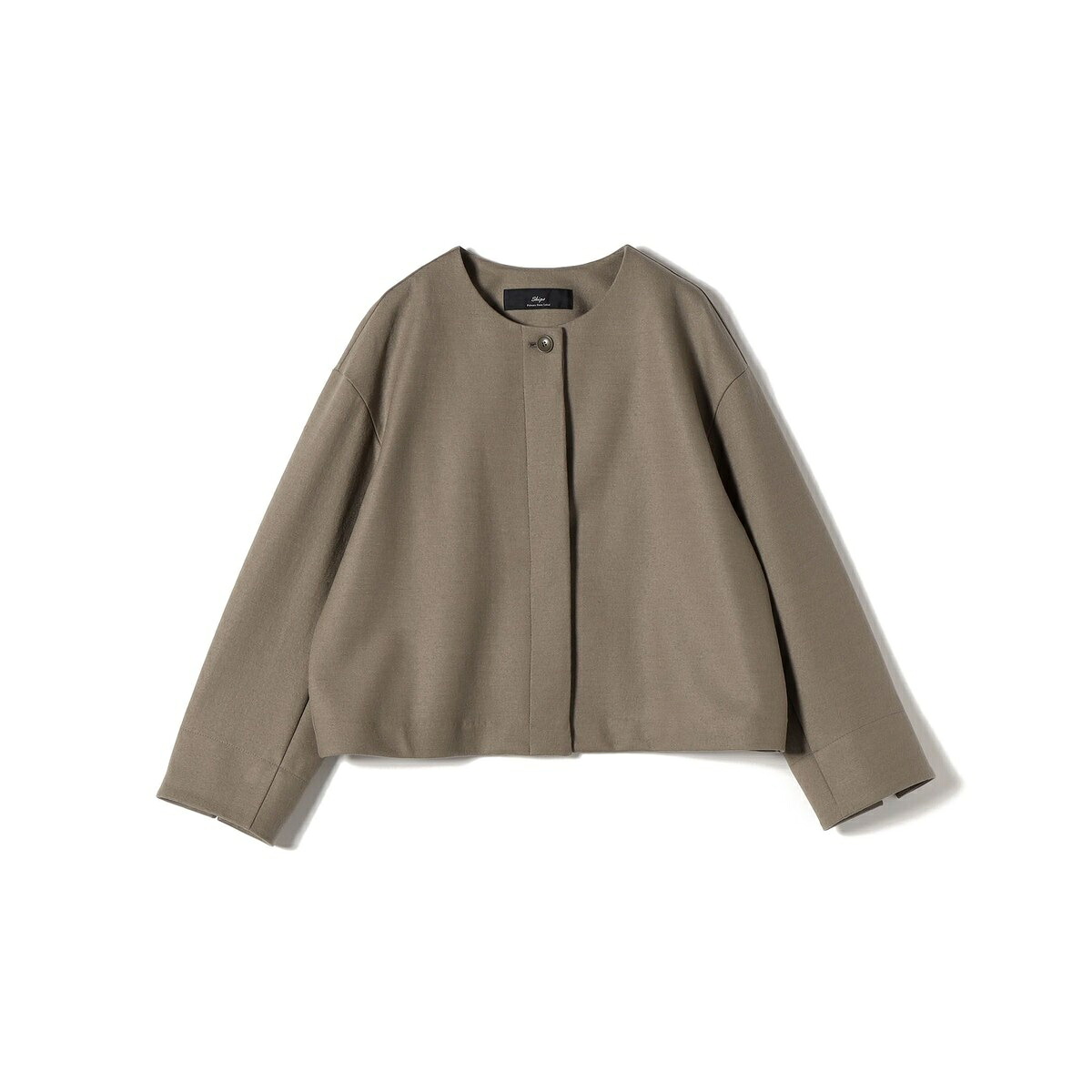 SHIPS Primary Navy Label:ウール ジャージー ノーカラー ジャケット／シップス（SHIPS）