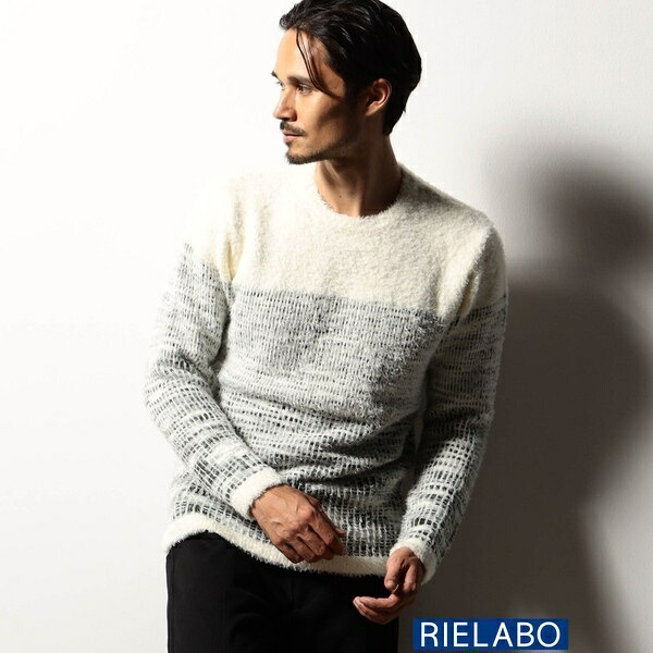 【RIELABO】グラデーションクルーネックニット／ニコルクラブフォーメン（NICOLE CLUB FOR MEN） 15,466円