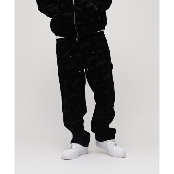 FLOCKING DOUBLE KNEE PAINTER DENIMPANTS／アヴィレックス（AVIREX） メンズファッション-ズボン・パンツ