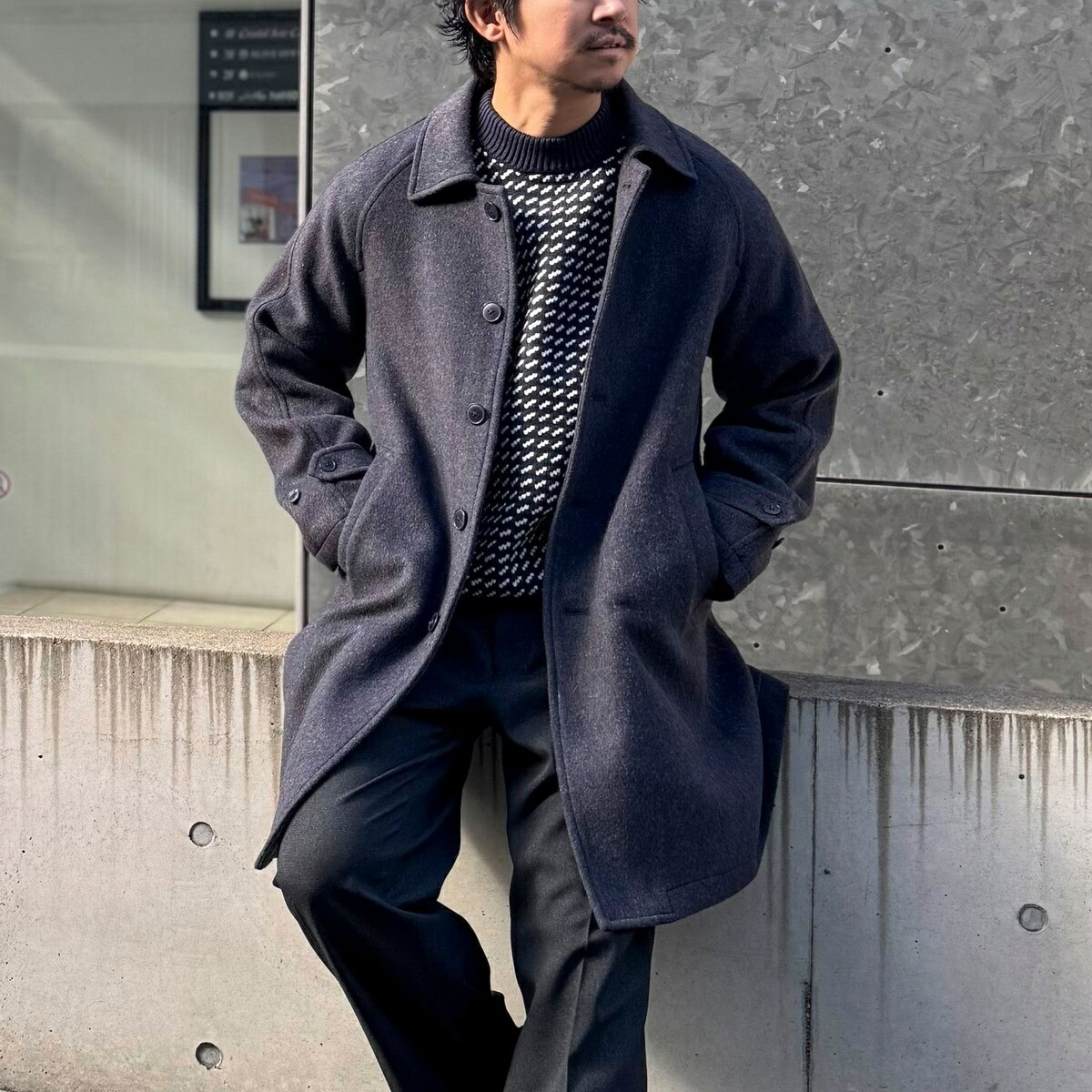 《ビジカジ対応》尾州ビーバーステンカラーコート 25AW／ノーリーズ グッドマン（NOLLEY’S goodman）
