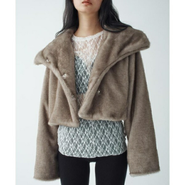 faux mink short jacket／コードエー（CODE A） レディースファッション-コート・ジャケット