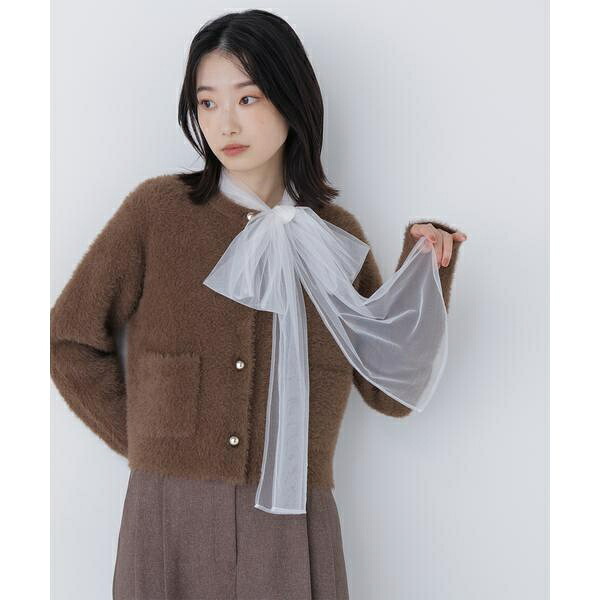 シャギーニットジャケット／ナチュラルビューティーベーシック（NATURAL BEAUTY BASIC）