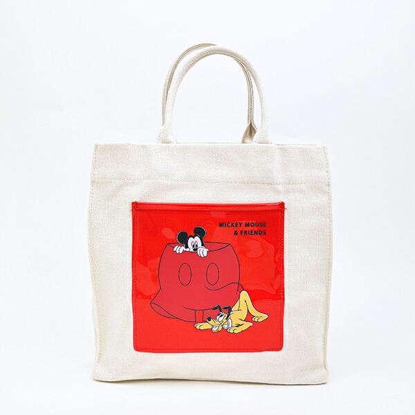 ディズニー ミッキー＆プルート トートバッグ レッド CATCH ME シリーズ Disney／パーフェクト・ワールド・トーキョー（Perfect World Tokyo）画像