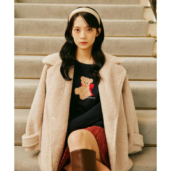 くるくるボア厚地の外套／内鰓 バイ 内鰓 スチュアート（JILL by JILL STUART） コート・ジャケット-レディースファッション