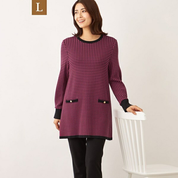 【L】千鳥　ニットチュニック／トゥービーシック（TO BE CHIC） 21,384円