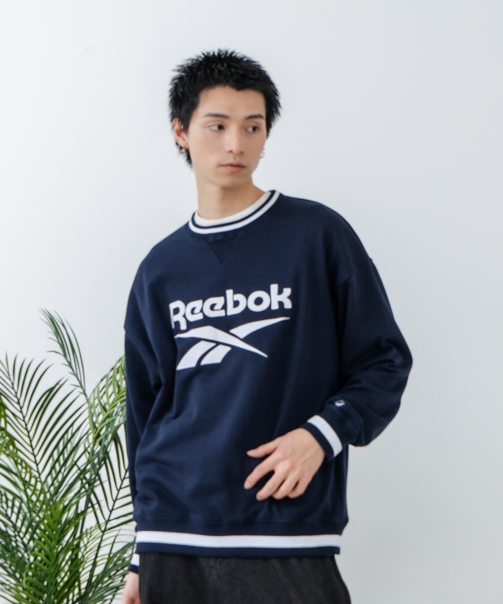 【Reebok/リーボック】裏毛 ロゴワッペン リブライン クルースウェット／ジーンズメイト（JEANS MATE）