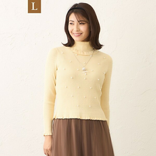 【L】パールビジュー　ケーブルリブニット／トゥービーシック（TO BE CHIC） 19,536円