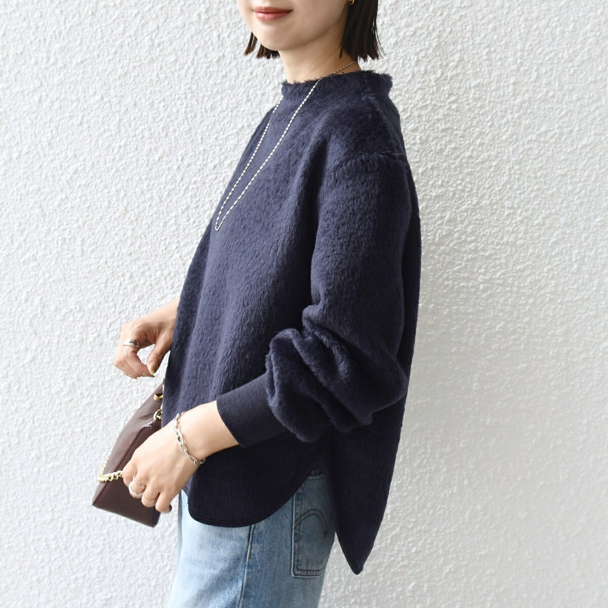【WEB限定】〈手洗い可能〉バルフィー ロング シャギー ボトルネック プルオーバー／シップス（SHIPS）