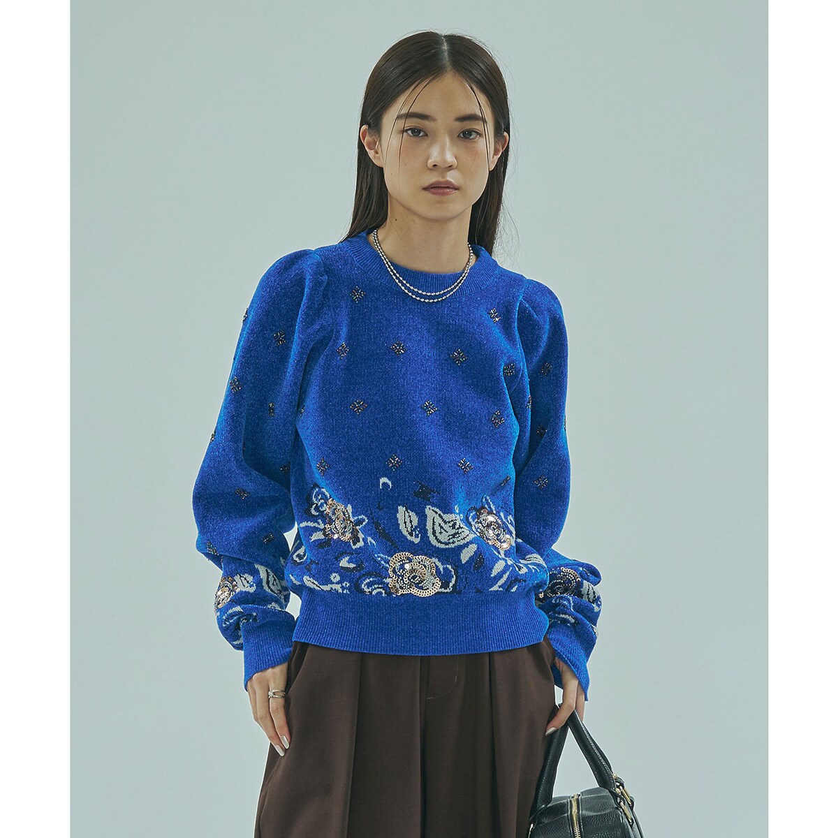 mici/BEADS and SEQUIN EMBROIDERY KNIT TOP/ローズバッド(ROSE BUD)|丸井(マルイ)店