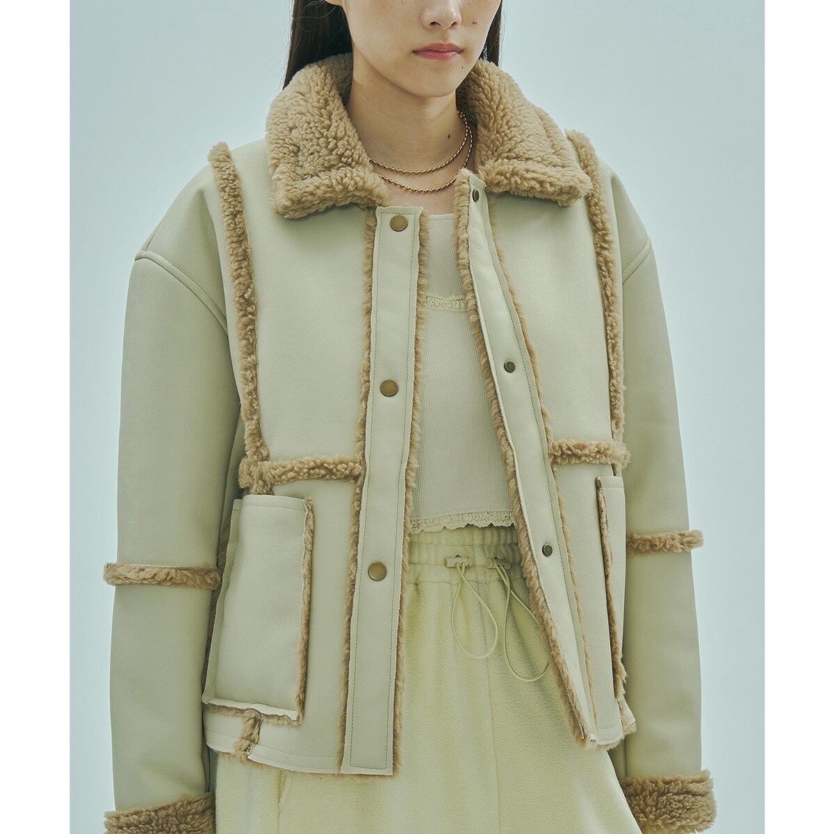 FAUX MOUTON ２WAY JACKET／ローズバッド（ROSE BUD）