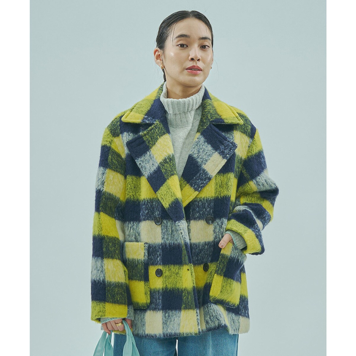 SHAGGY CHECK COAT／ローズバッド（ROSE BUD）