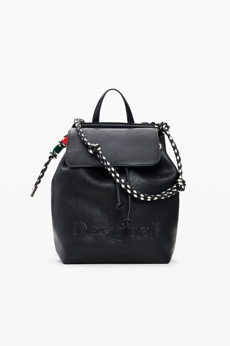 【2WAY】3Dロゴ型押し コードストラップ付き バックパック 2026SS 新作／デシグアル（Desigual）