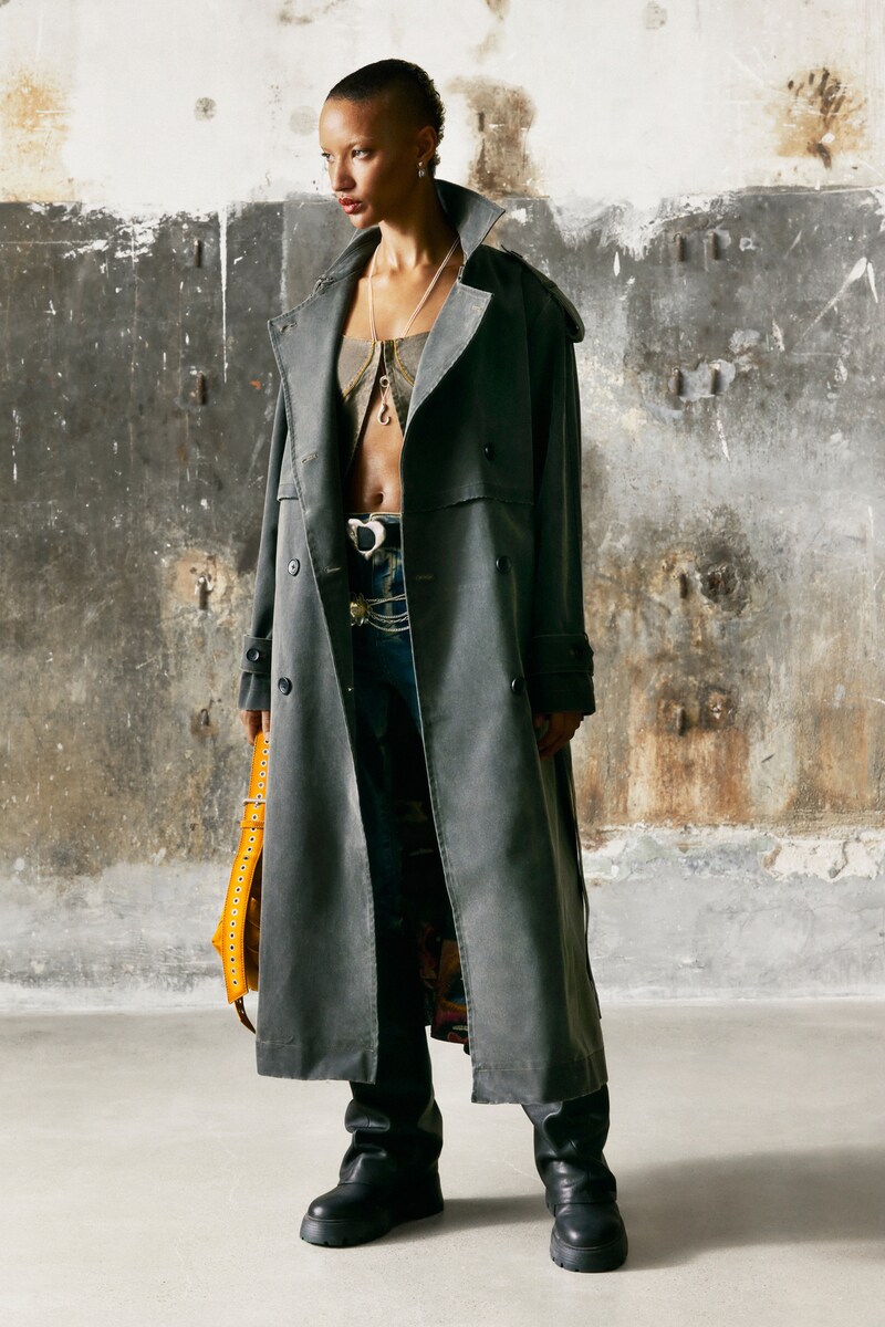【5サイズ展開】レザールックのトレンチコート／デシグアル（Desigual）