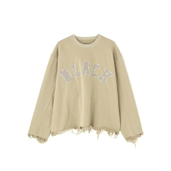 DankeSchon／ダンケシェーン／CUT FRINGE SWEAT CREWNECK BLACK／エルエイチピー（LHP）