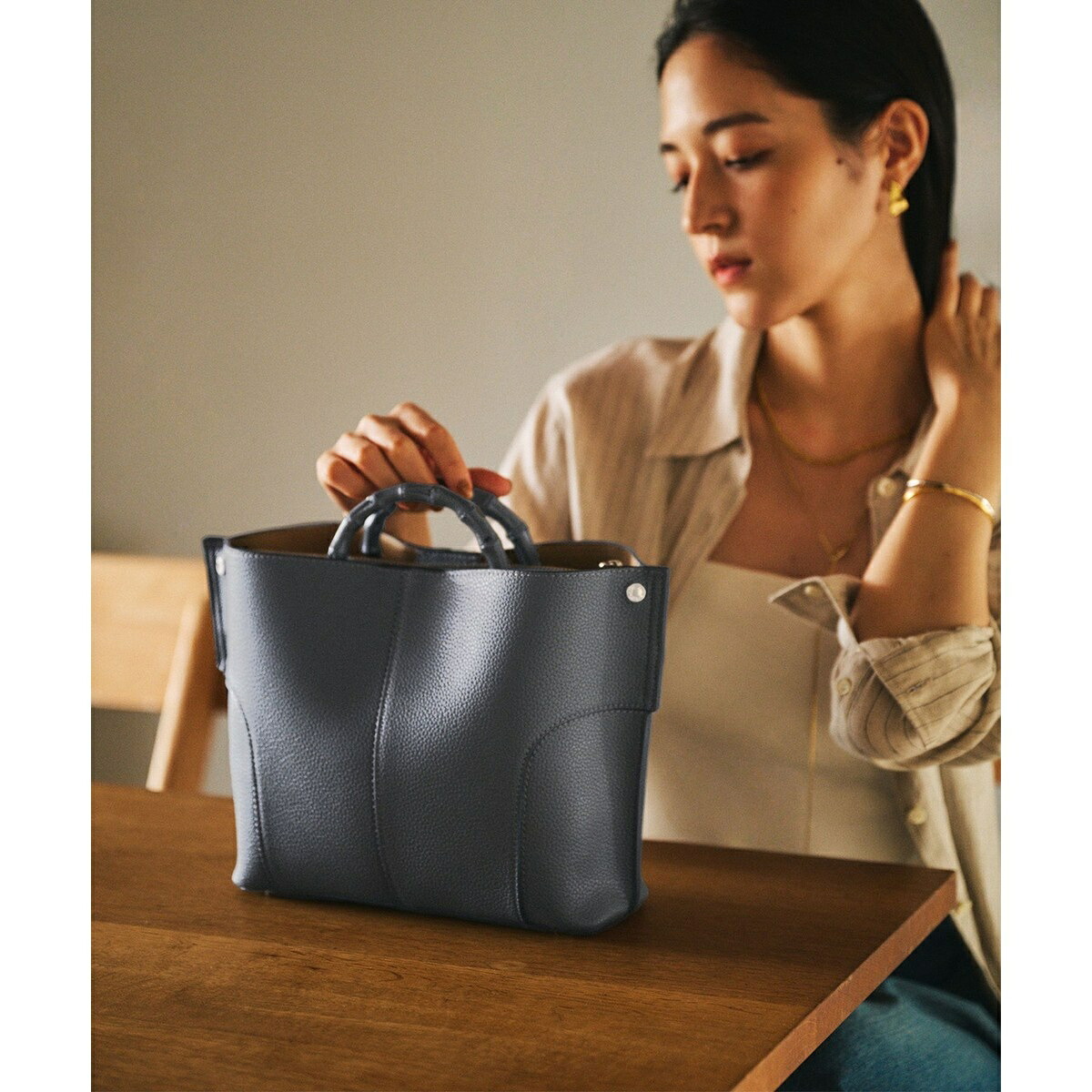 【E'POR】BAMBOO BAG Medium/軽量・通勤・26SS新色/ロペ(ROPE')