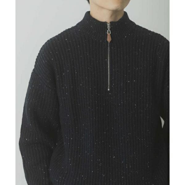 ウール混 ハーフジップ モックネックニット／アイテムズ アーバンリサーチ（ITEMS URBAN RESEARCH）
