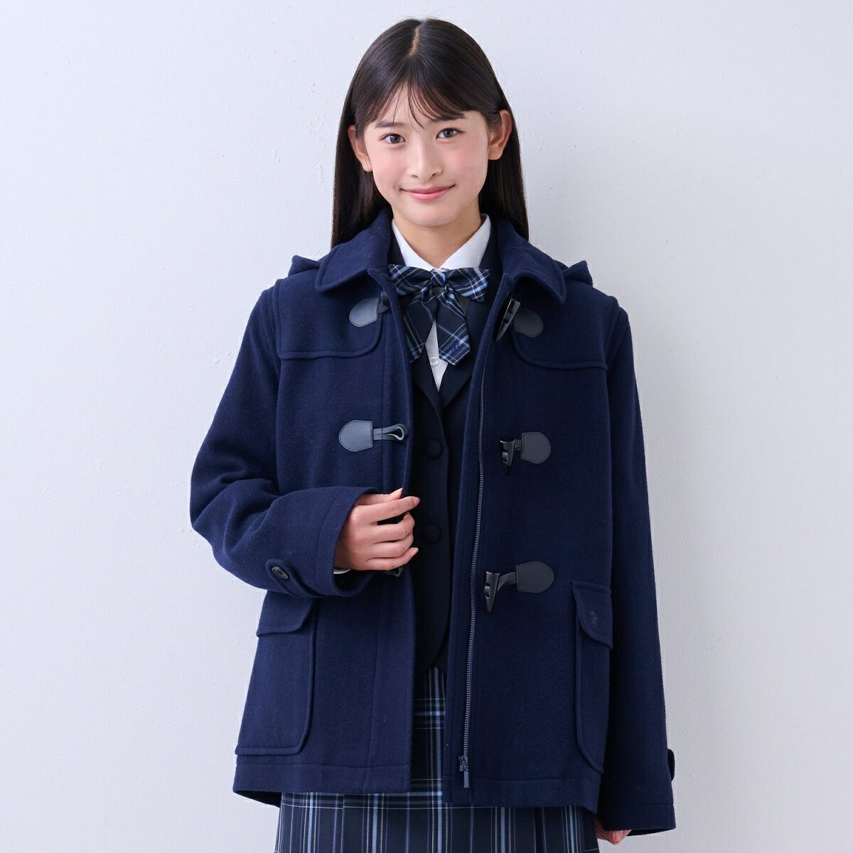 【卒服】【軽量キルティング裏地】ミドルダッフルコート／ポンポネットジュニア（pom ponette junior）