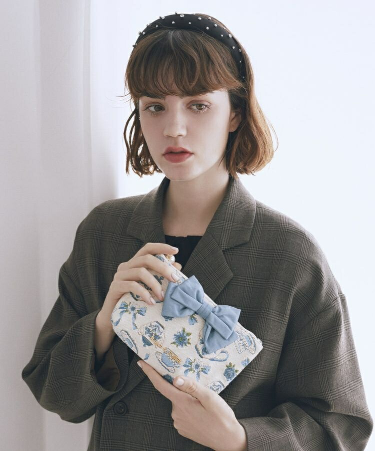 ティーカップ柄ゴブランポーチ／メゾン ド フルール（Maison de FLEUR）