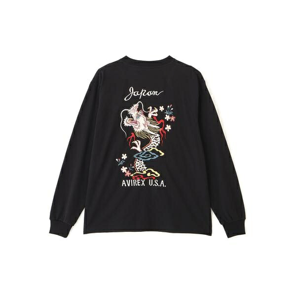 SOUVENIR L／S T-SHIRT ”DRAGON＆ CHERRY BLOSSOMS”／アヴィレックス（AVIREX）