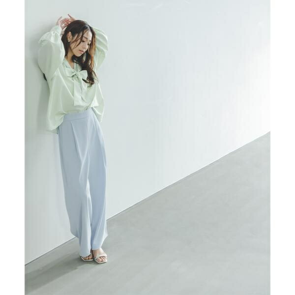 ナローリボンイージーワイドパンツ／ナチュラルビューティーベーシック（NATURAL BEAUTY BASIC）