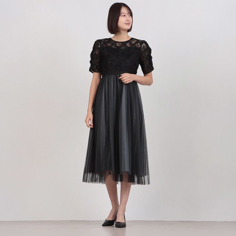 キラキラレース×チュールドレス/結婚式/パーティー/お呼ばれ／フォルムフォルマ（form forma） 24,200円