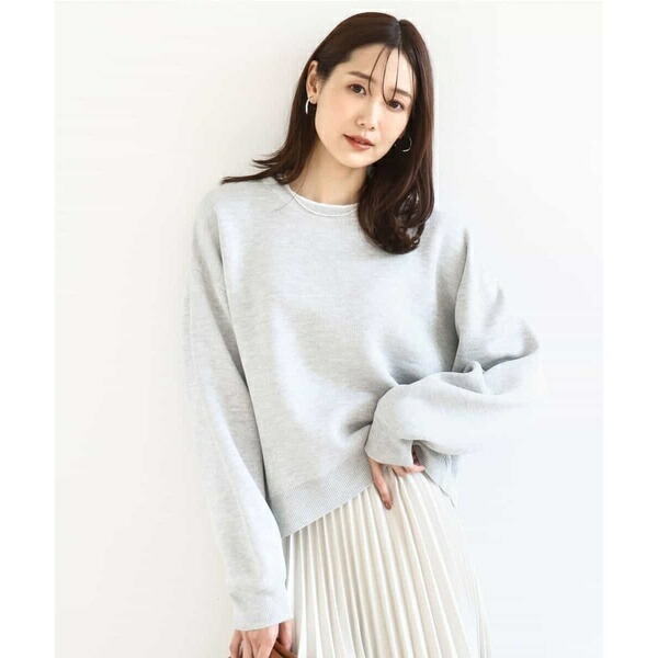 【春ニット】スウェットライククルーネックニット/洗える／MK ミッシェルクラン（MK MICHEL KLEIN ） 9,372円