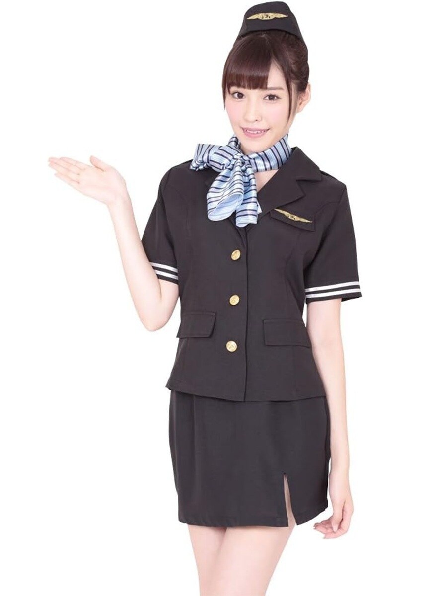 【 コスプレ 】 A＆T Collection CA キャビンアテンダント 制服 ブラック M ／A＆TCollection（A＆TCollection）