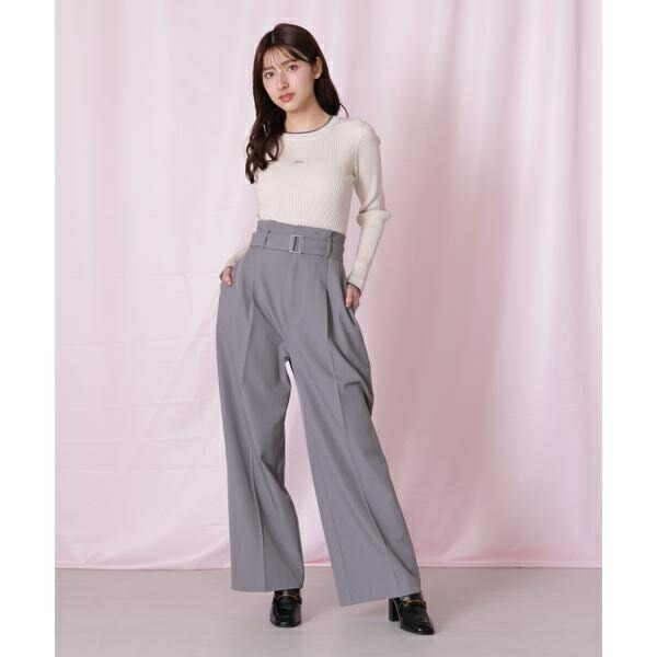＜セットアップ対応＞太ベルト付きスラックスパンツ／ジル バイ ジル スチュアート（JILL by JILL STUART）