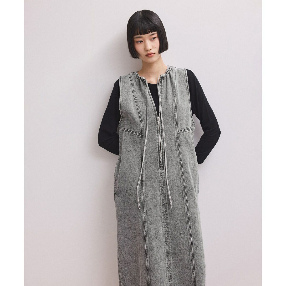 【WEB限定】ドロストネックデニムワンピース／アダムエロペ（ADAM ET ROPE'）