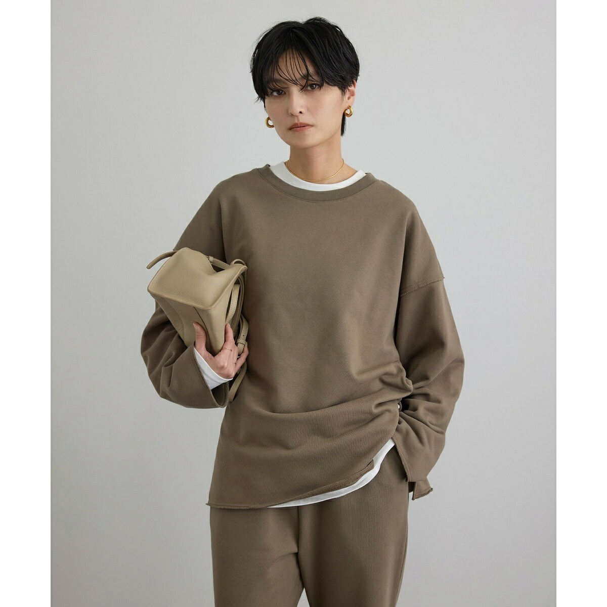 【WEB・一部店舗限定】ローエッジオーバースウェットプルオーバー / セットアップ対応／サロン アダム エ ロペ（SALON adam et rope' ）