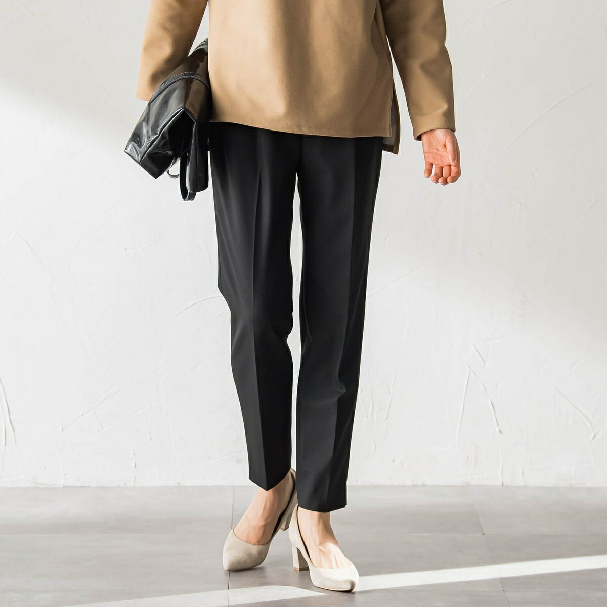 【WEB限定】美シルエット裏起毛ストレッチパンツ≪13号あり/毛玉防止≫／ロートレアモン（LAUTREAMONT）