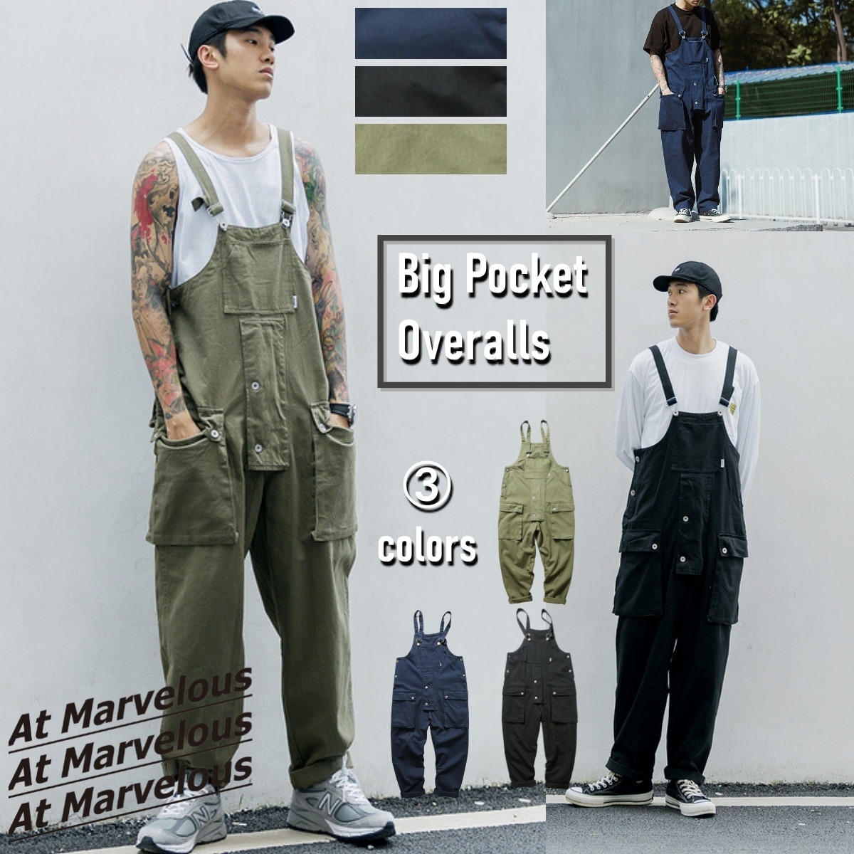 Overalls/ヘリンボーンツイルオーバーオール ST/No.23257／アットマーベラス（At Marvelous）