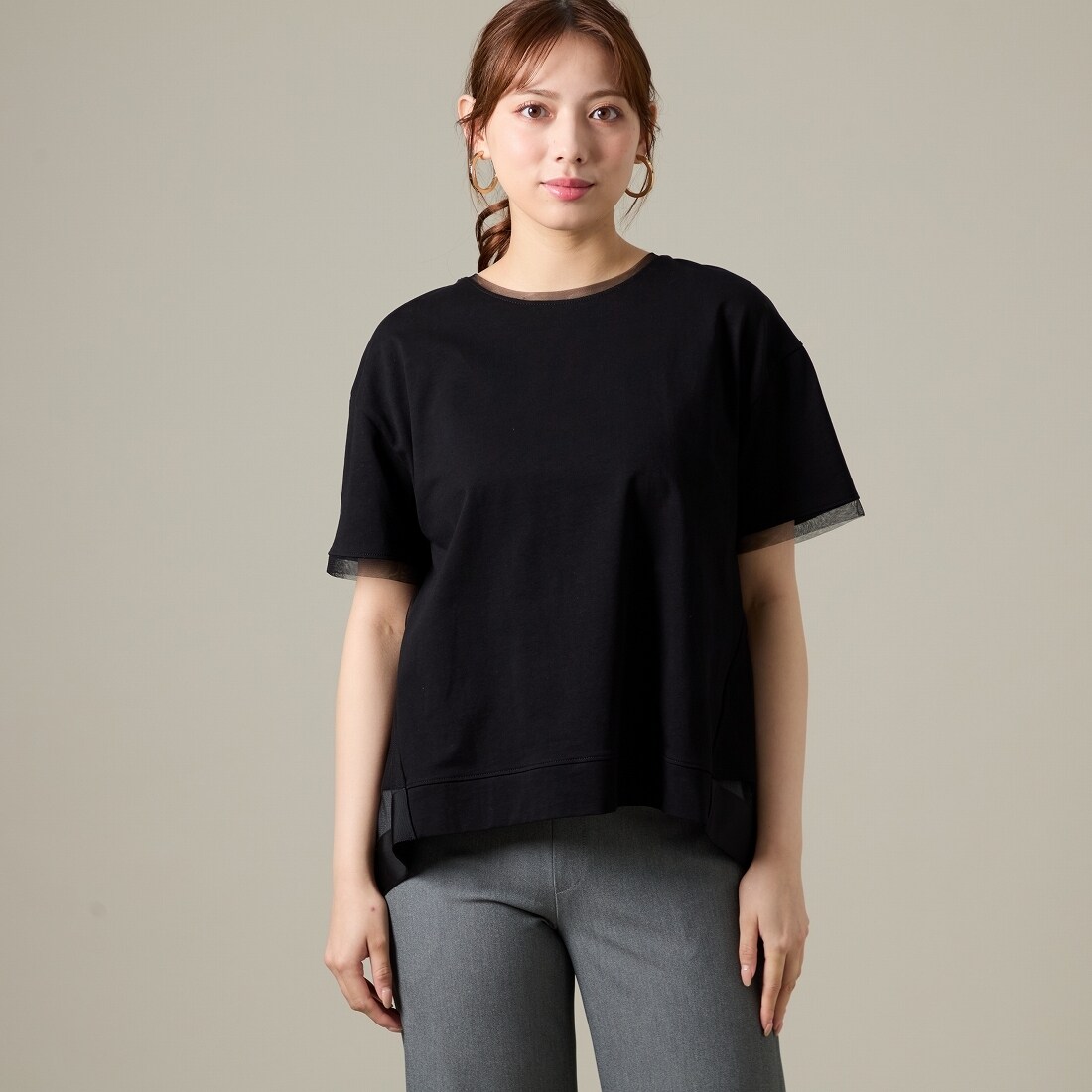 チュール使いデザインTシャツ／ラ・クープ（LACOUPE）