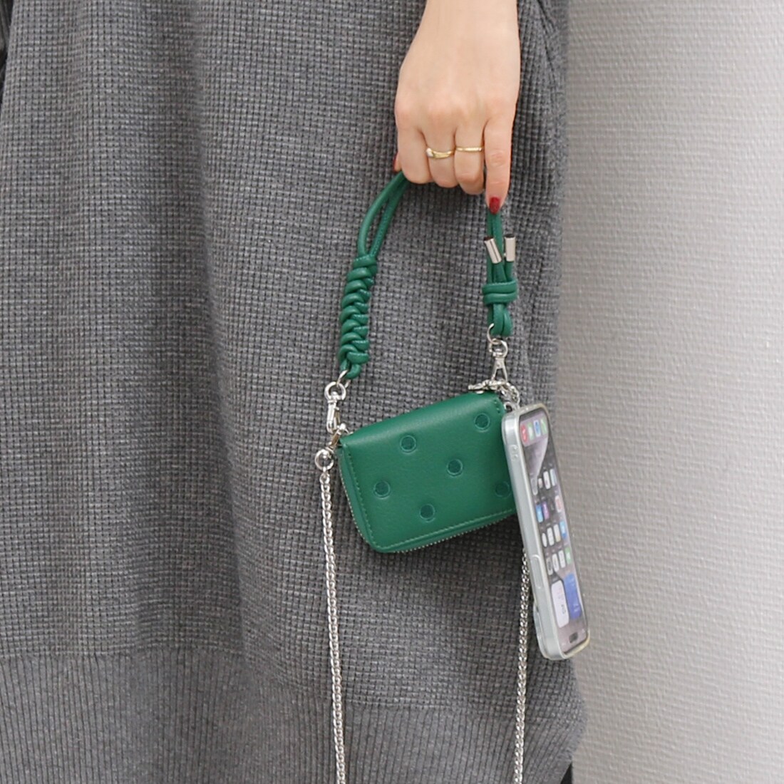 ペルケ perche / ドット刺繍ジャバラチャームウォレットショルダー/ペルケ(perche')|丸井(マルイ)店