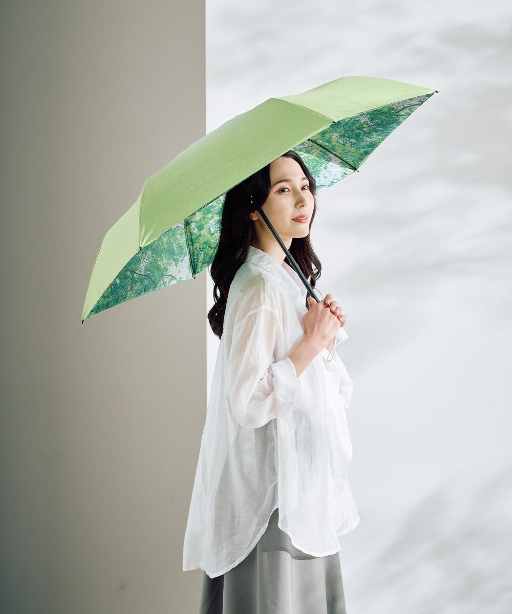 【ハニカム断熱パラソル】晴雨兼用折りたたみ日傘 フォレスト 55cm 遮光 遮熱 UV ユニセックス／エスタ（estaa）