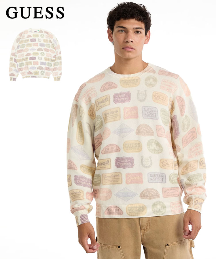 GUESS Originals Eco Printed Sweater / マルチ [M5BR00Z／ゲス（GUESS）