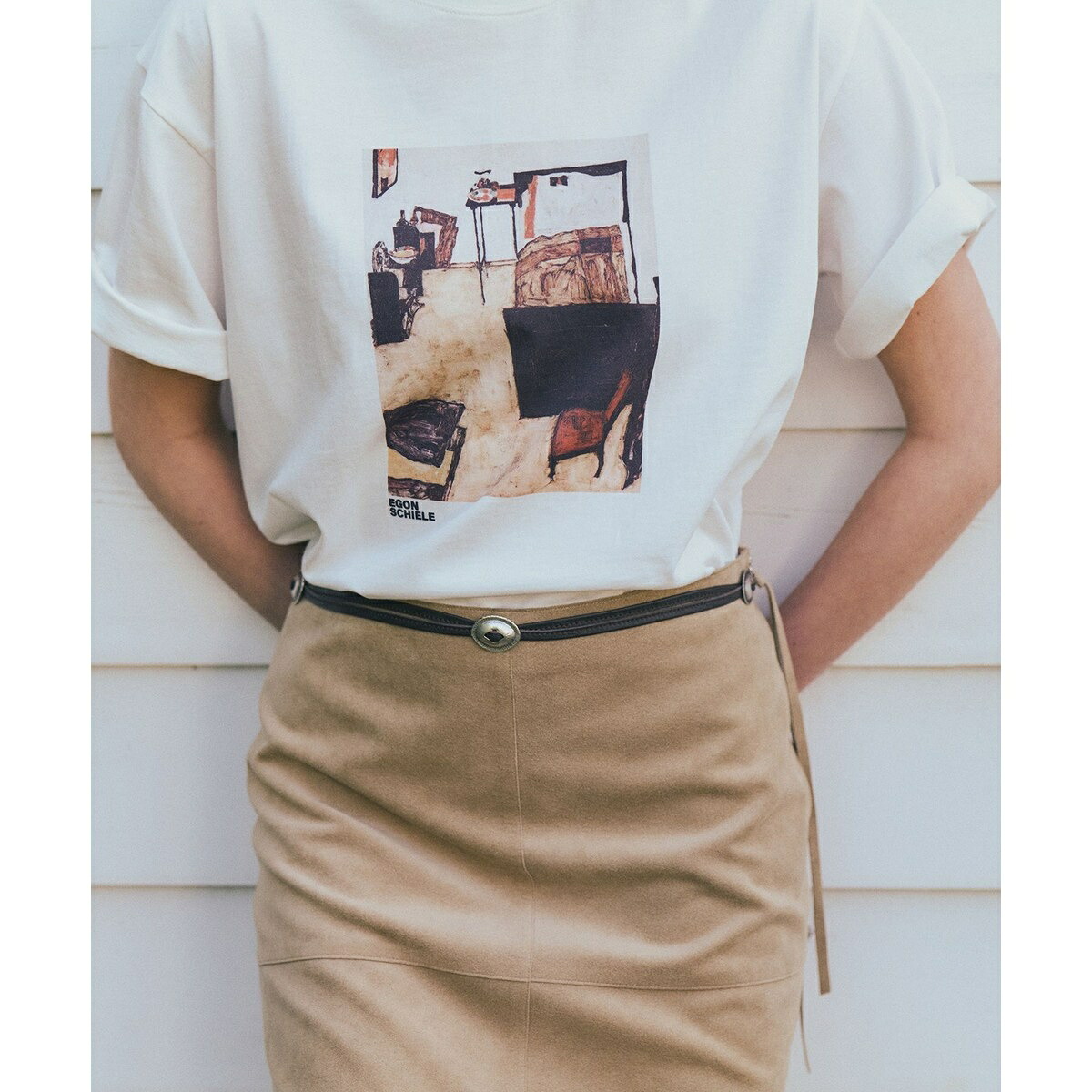 【Egon Schiele for SALON】アートプリントTシャツ／サロン アダム エ ロペ（SALON adam et rope' ）
