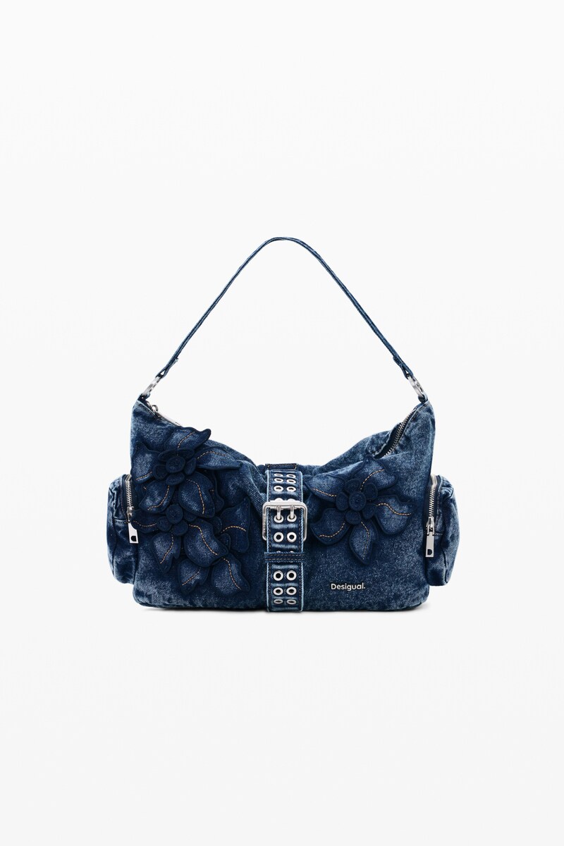 デニムフラワーのミディアムバッグ 2026SS 新作／デシグアル（Desigual）