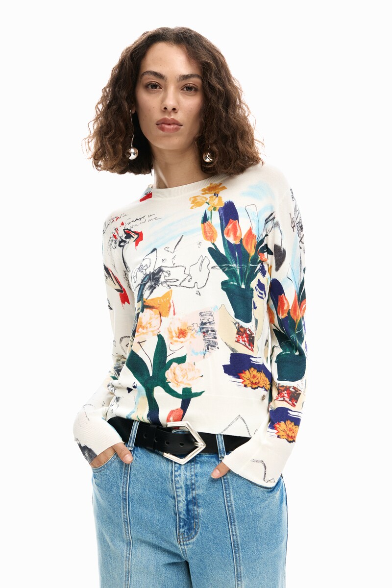 【5サイズ展開】フラワー柄ニットソー 2026SS 新作／デシグアル（Desigual） 13,067円