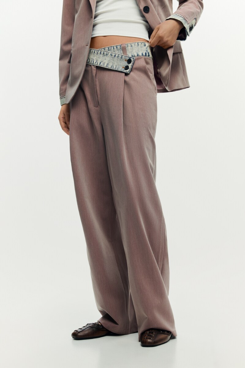 【5サイズ展開】デニムウエストアクセント ワイドロングパンツ 2026SS／デシグアル（Desigual）