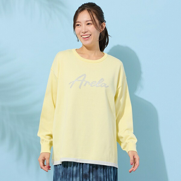 【手洗いOK】『Anela』スパンコール刺繍ニット／ピサーノ（PISANO）