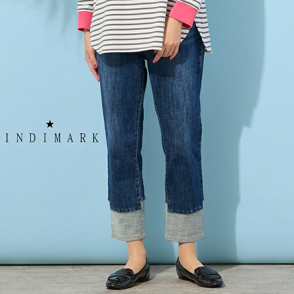 【手洗いOK・INDIMARKコラボ】デニムストレート・裾切り替えパンツ／ピサーノ（PISANO）｜丸井（マルイ）店