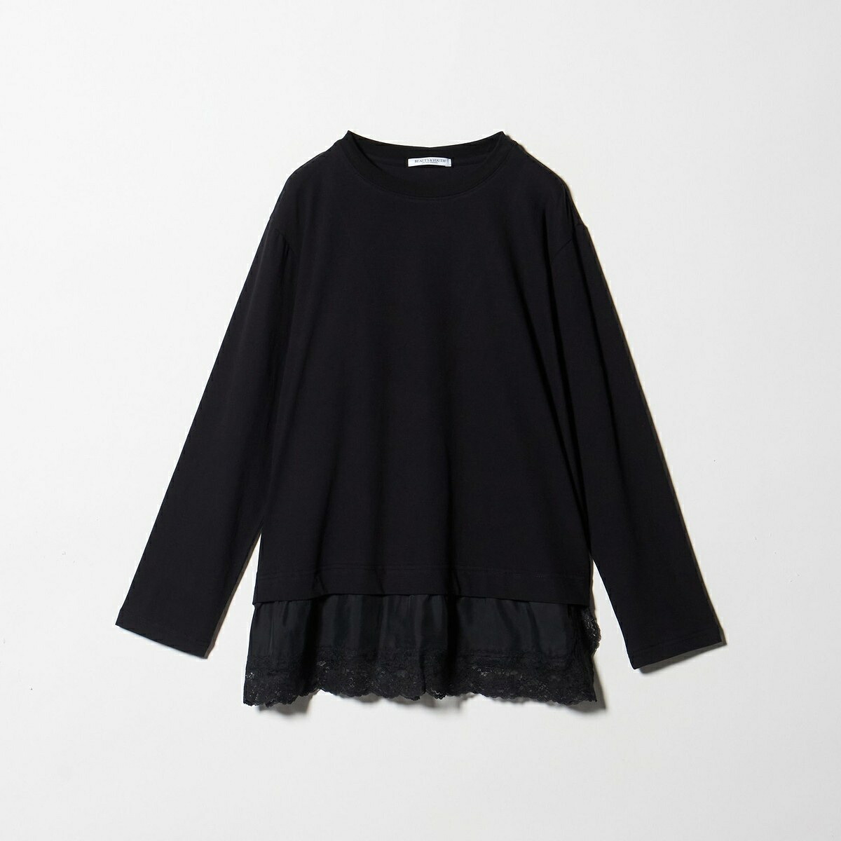 レースドッキング　ロングスリーブTシャツ／ビューティー＆ユース ユナイテッドアローズ（BEAUTY＆YOUTH）