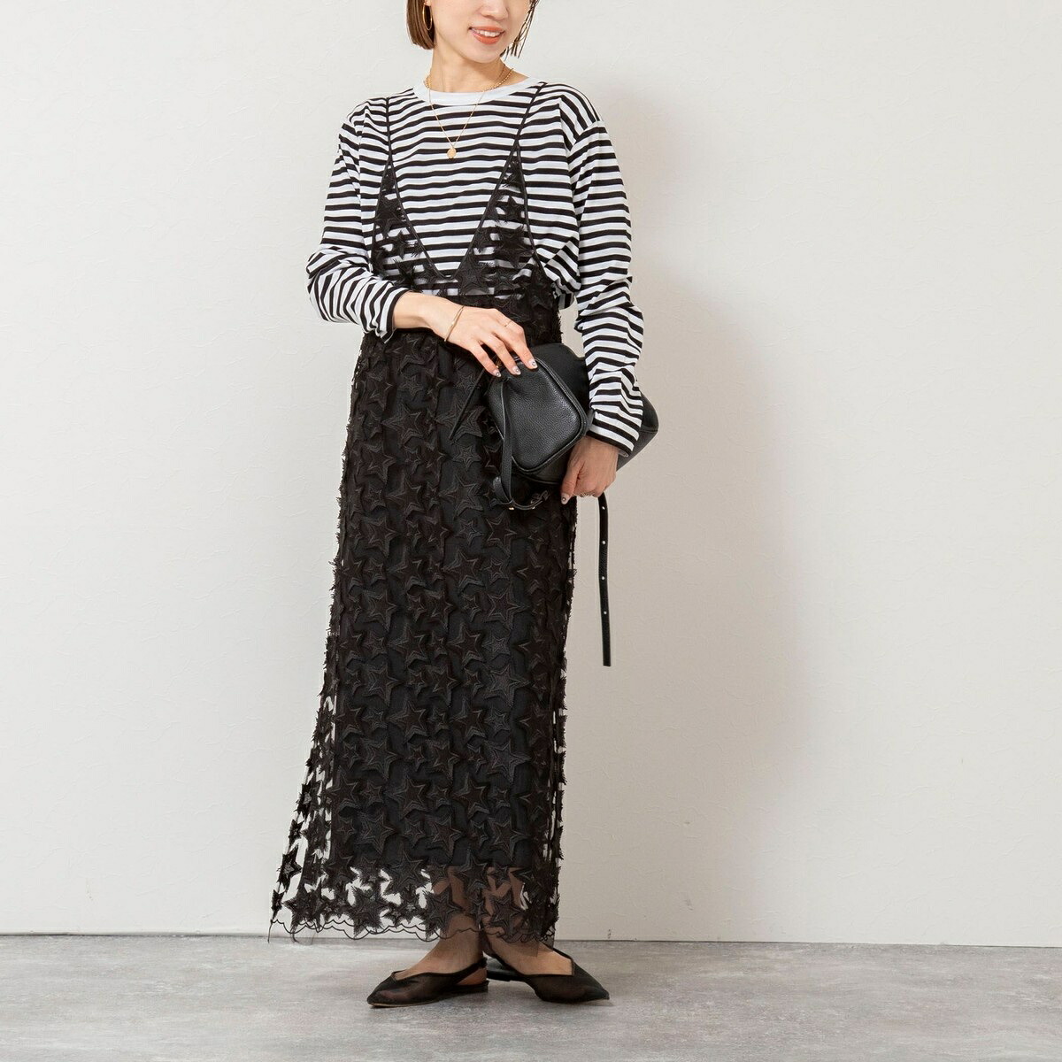 45th limited editionウォッシャブルスターフリンジキャミワンピース／リエミラー（Rie Miller）