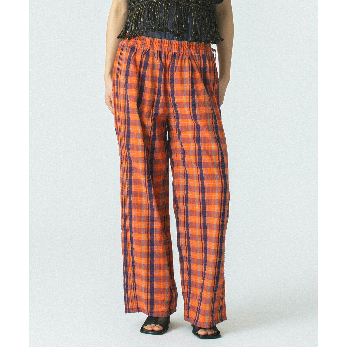CHECK SUCKER EASY PANTS／ローズバッド（ROSE BUD）