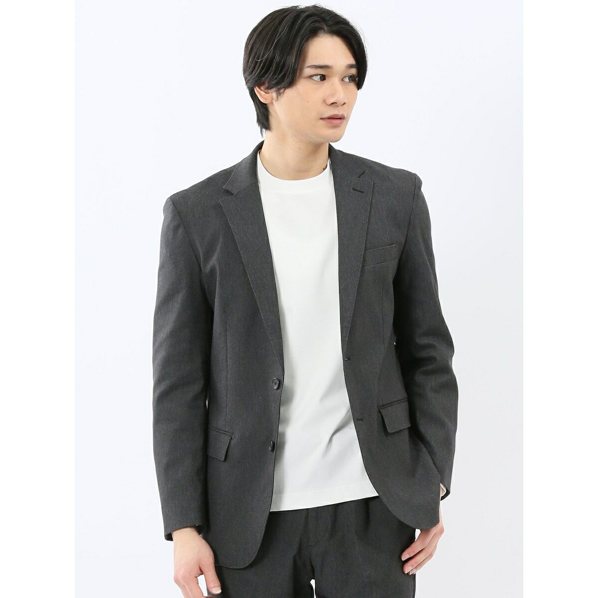 【ストレッチ ウォッシャブル イージーケア】タカキュー 2ボタンジャケット 黒(セットアップ可能)／タカキュー（TAKA-Q）
